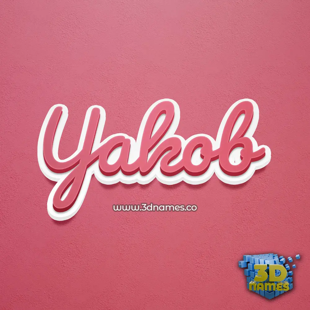 yakob in Red Scribble style - 3D name wallpaper