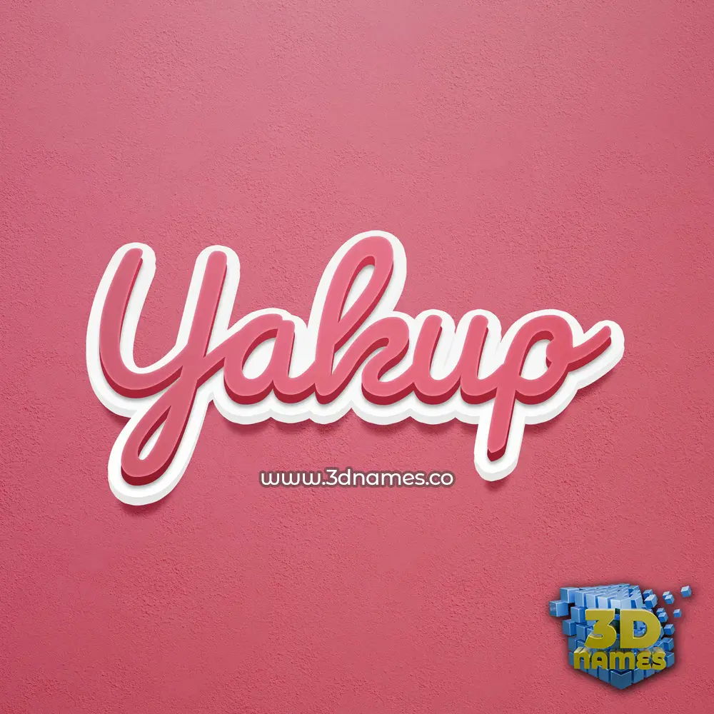 yakup in Red Scribble style - 3D name wallpaper