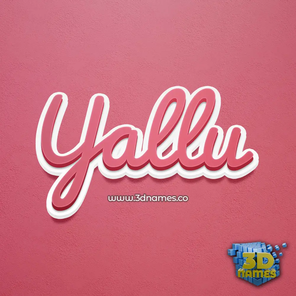 yallu in Red Scribble style - 3D name wallpaper