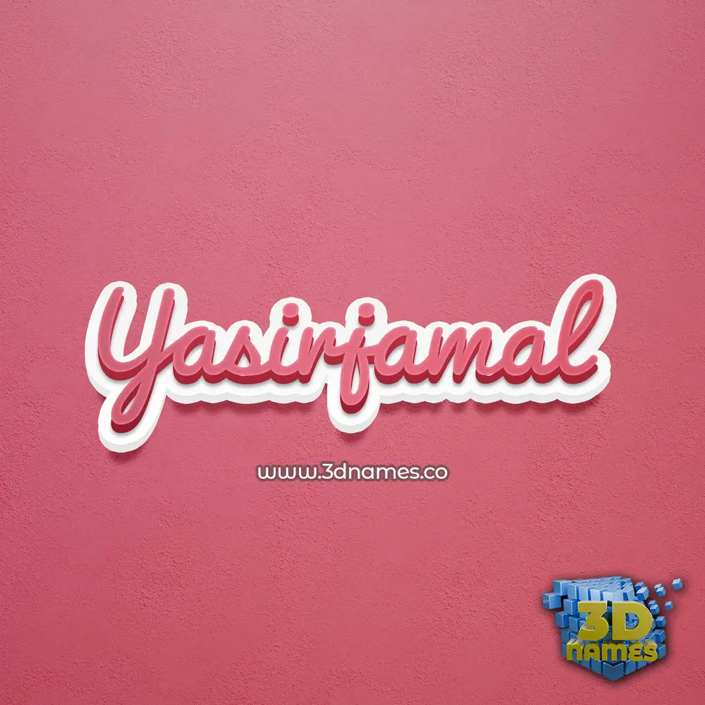 yasirjamal in Red Scribble style - 3D name wallpaper