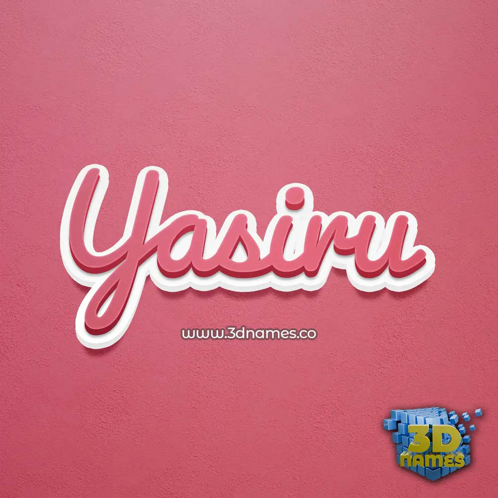 yasiru in Red Scribble style - 3D name wallpaper
