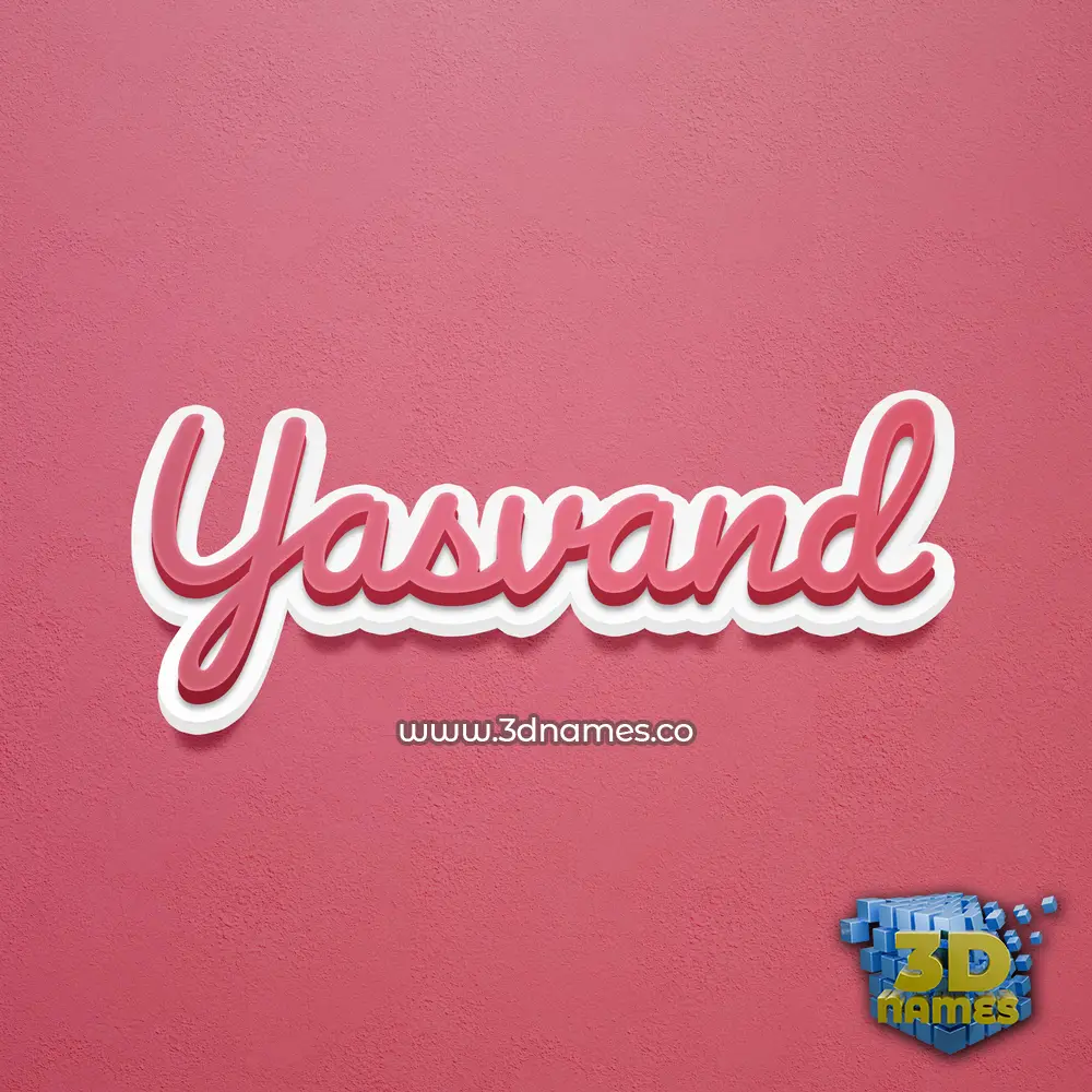 yasvand in Red Scribble style - 3D name wallpaper