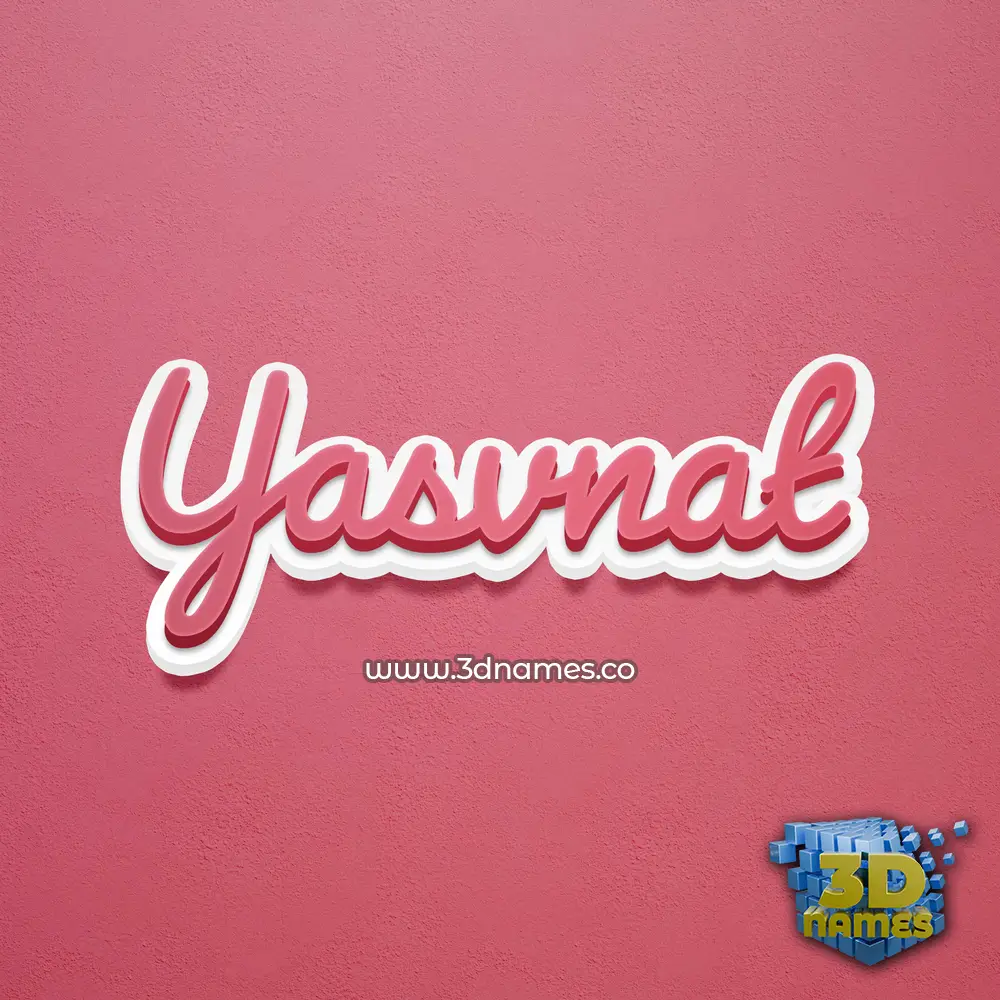 yasvnat in Red Scribble style - 3D name wallpaper