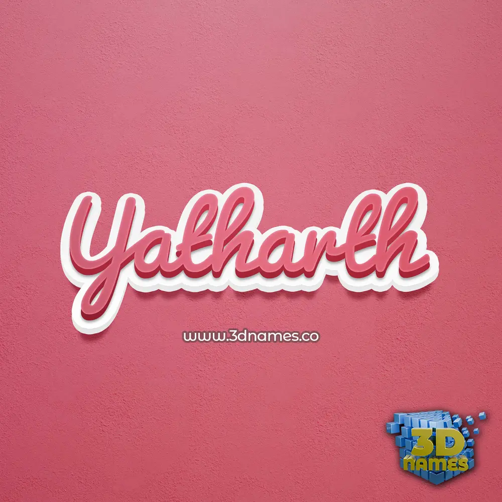 yatharth in Red Scribble style - 3D name wallpaper