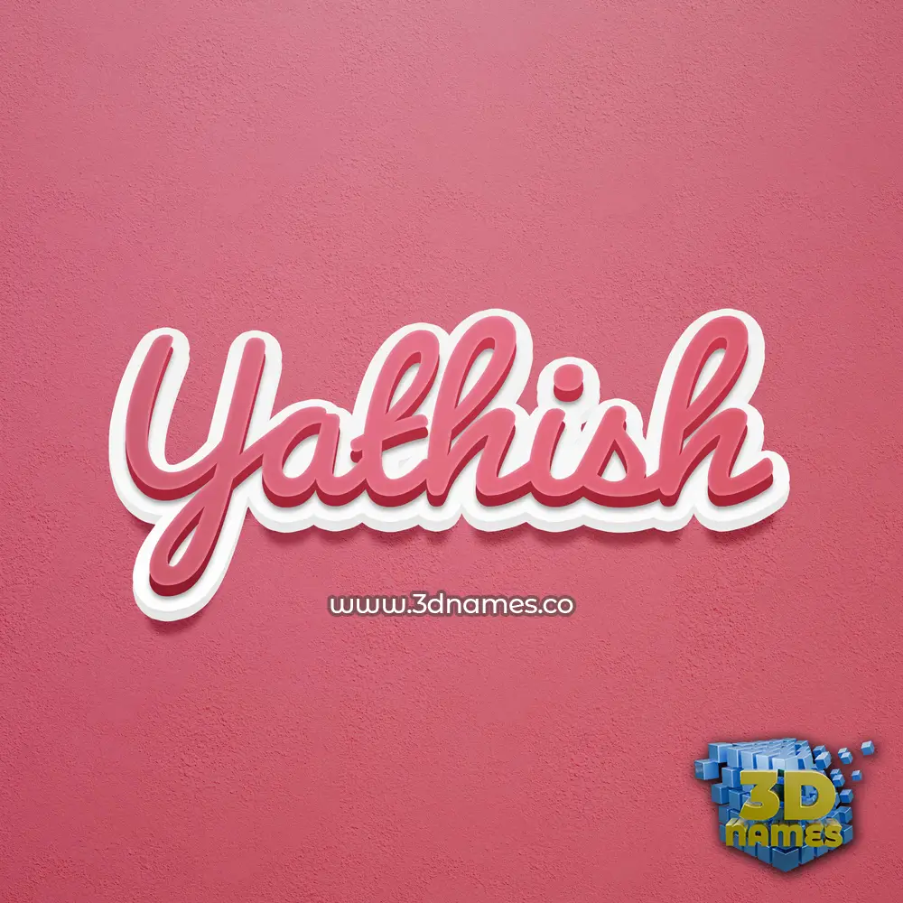yathish in Red Scribble style - 3D name wallpaper
