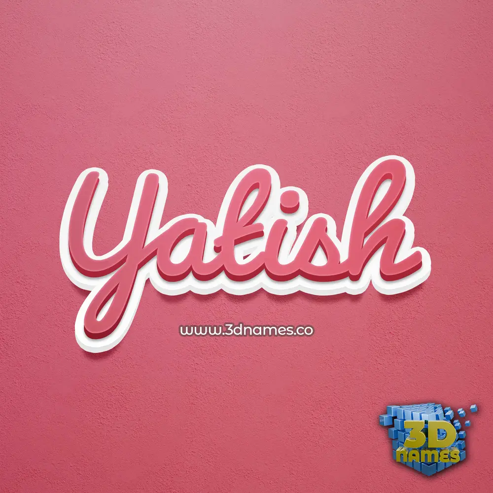 yatish in Red Scribble style - 3D name wallpaper