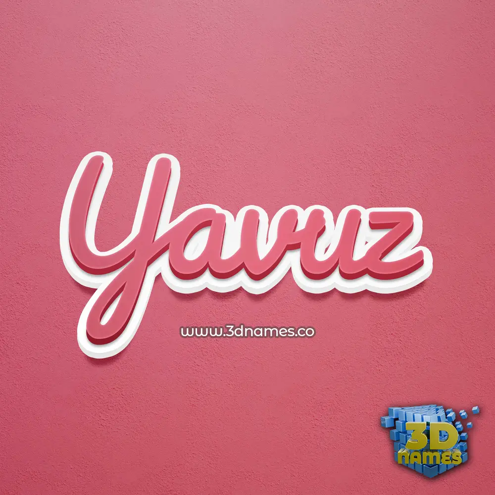 yavuz in Red Scribble style - 3D name wallpaper