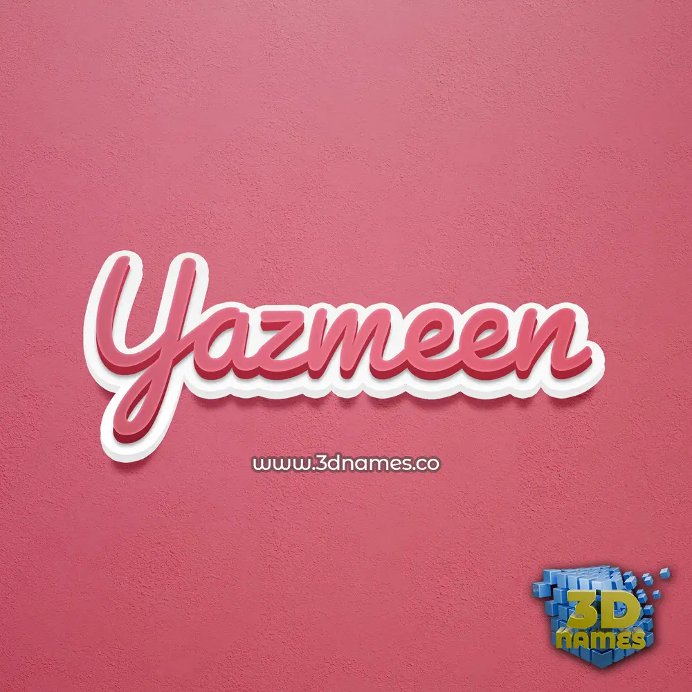yazmeen in Red Scribble style - 3D name wallpaper