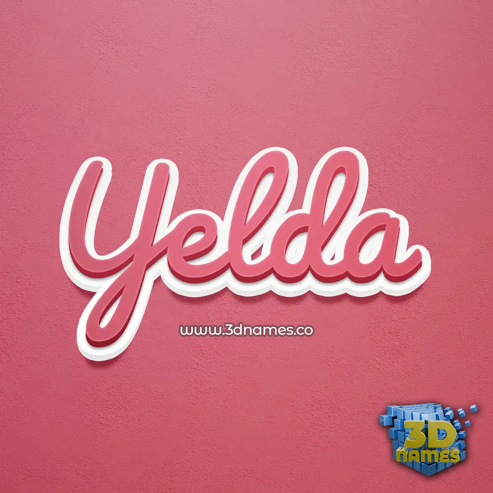 yelda in Red Scribble style - 3D name wallpaper