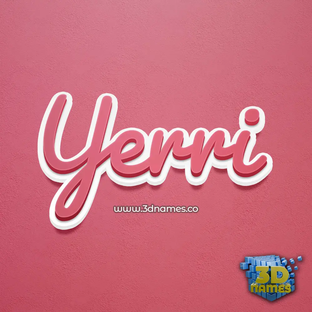 yerri in Red Scribble style - 3D name wallpaper