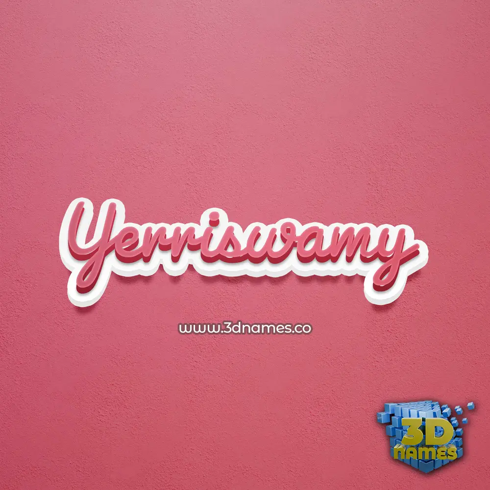 yerriswamy in Red Scribble style - 3D name wallpaper