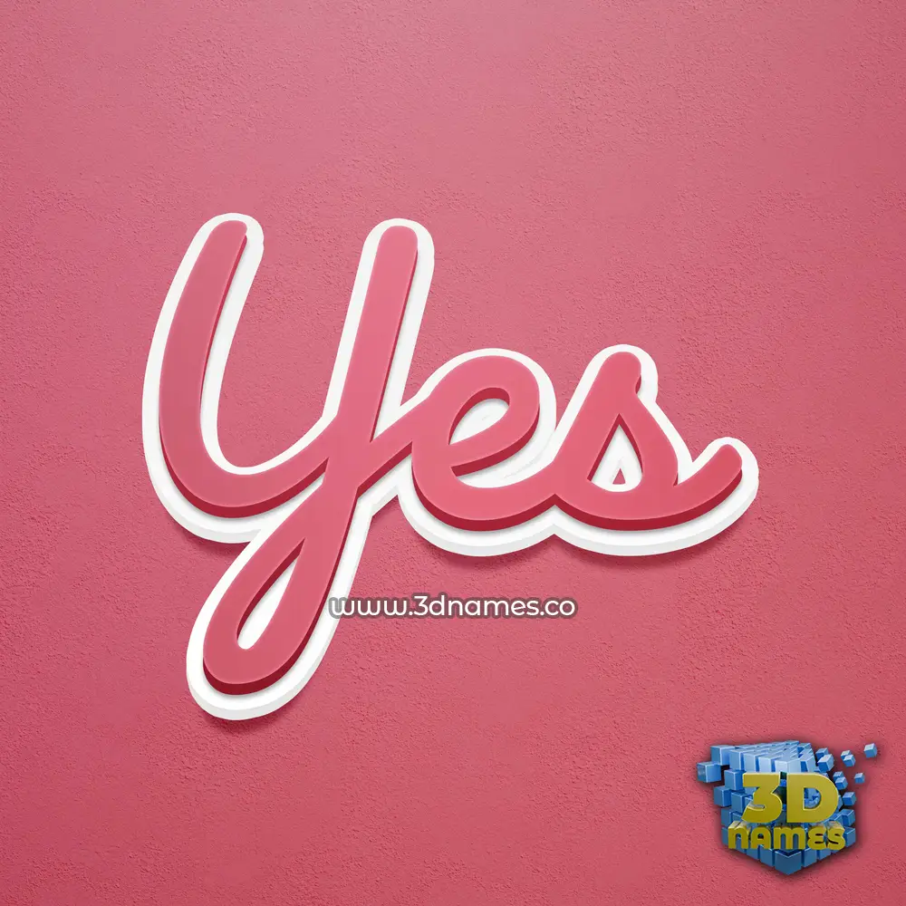 yes in Red Scribble style - 3D name wallpaper yes in Red Scribble style - 3D name wallpaper