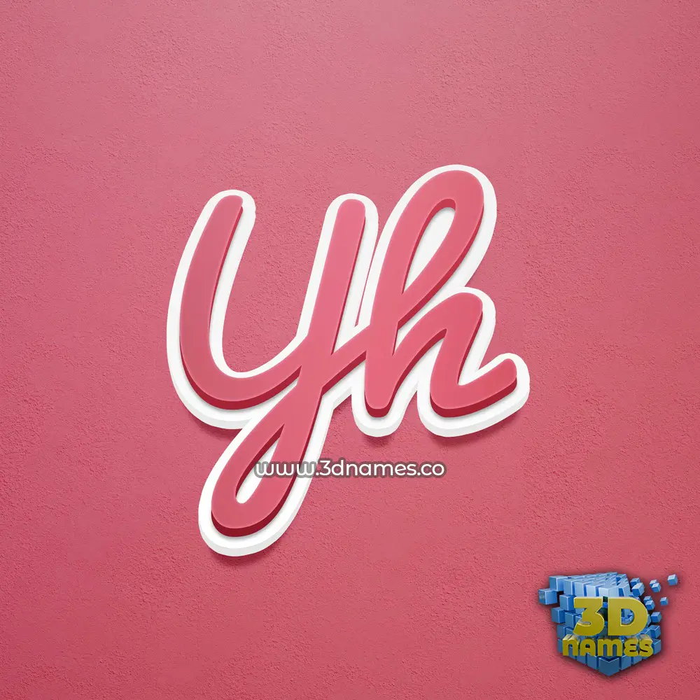 yh in Red Scribble style - 3D name wallpaper yh in Red Scribble style - 3D name wallpaper