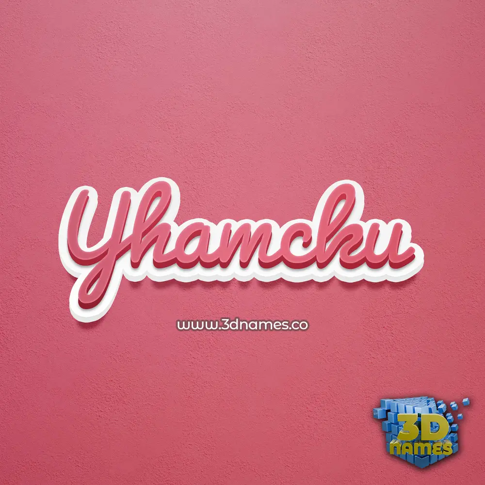 yhamcku in Red Scribble style - 3D name wallpaper