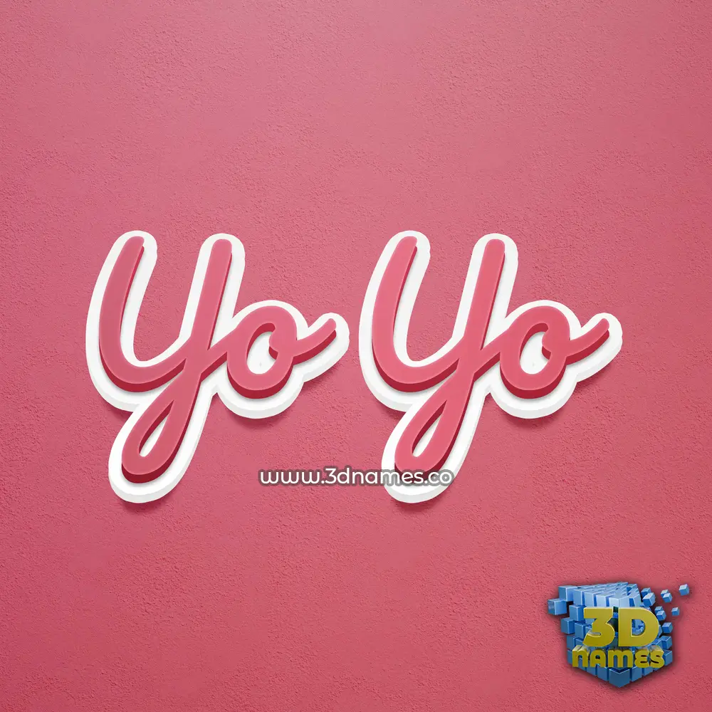 yo yo in Red Scribble style - 3D name wallpaper