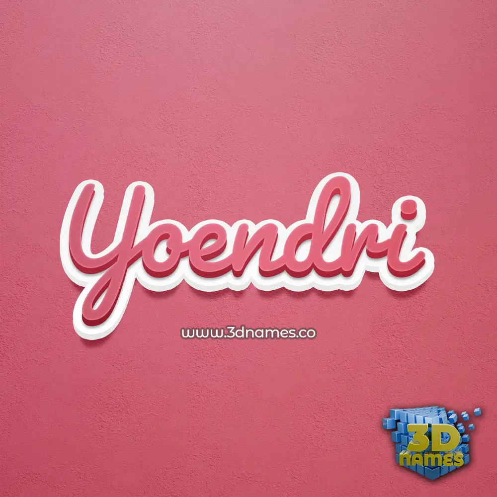 yoendri in Red Scribble style - 3D name wallpaper