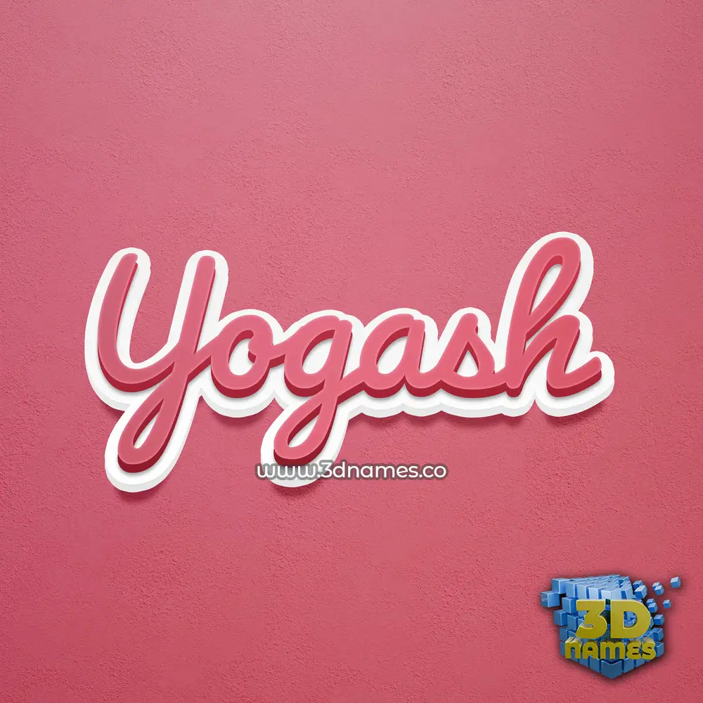 yogash in Red Scribble style - 3D name wallpaper