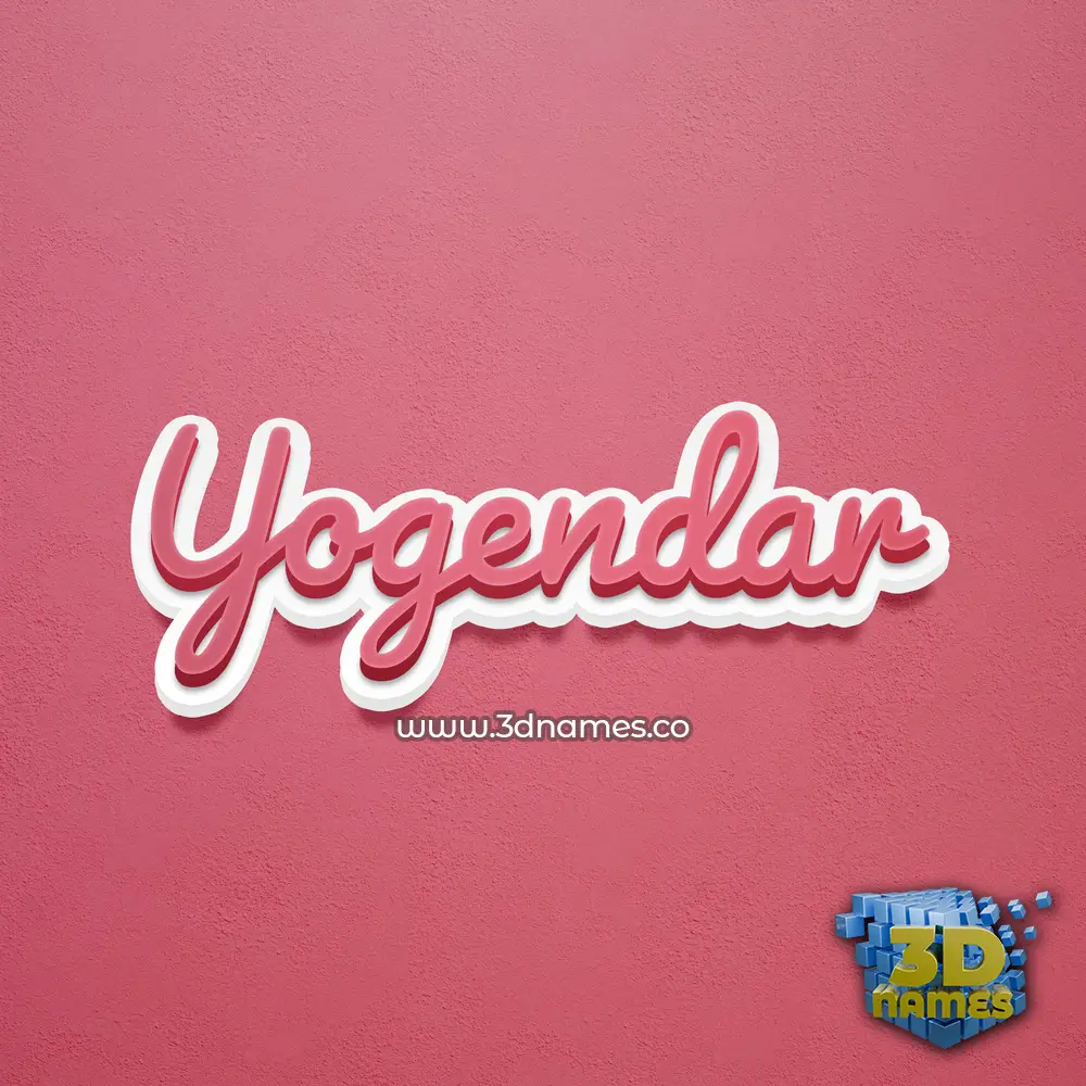 yogendar in Red Scribble style - 3D name wallpaper