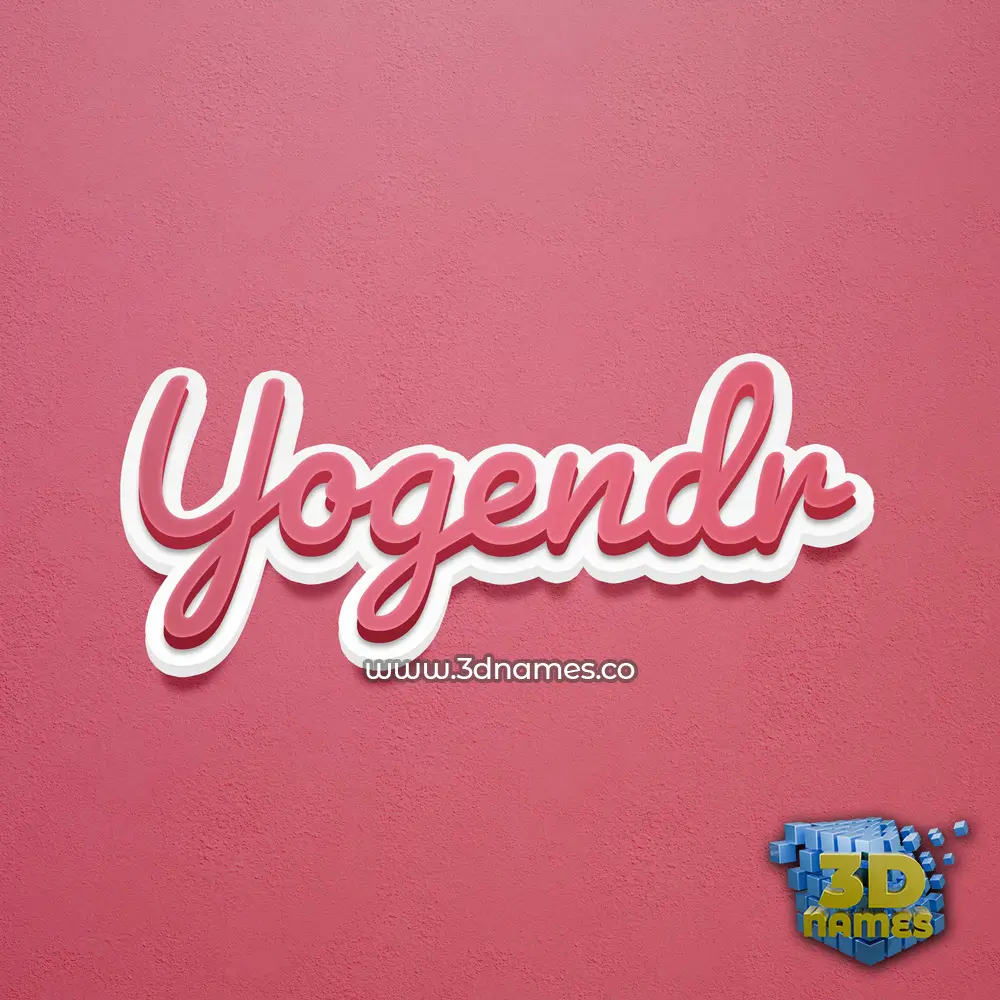 yogendr in Red Scribble style - 3D name wallpaper