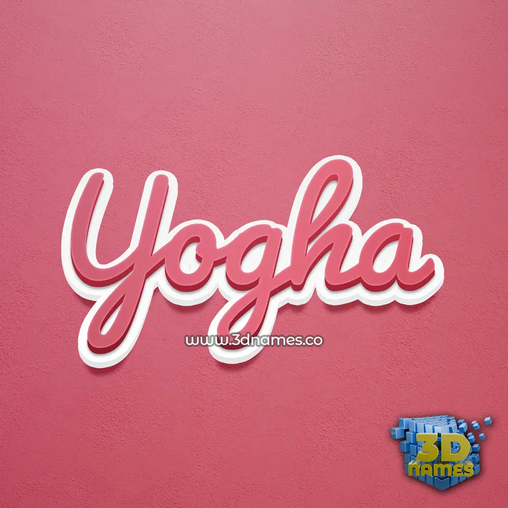 yogha in Red Scribble style - 3D name wallpaper