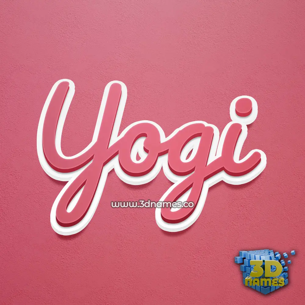 yogi in Red Scribble style - 3D name wallpaper