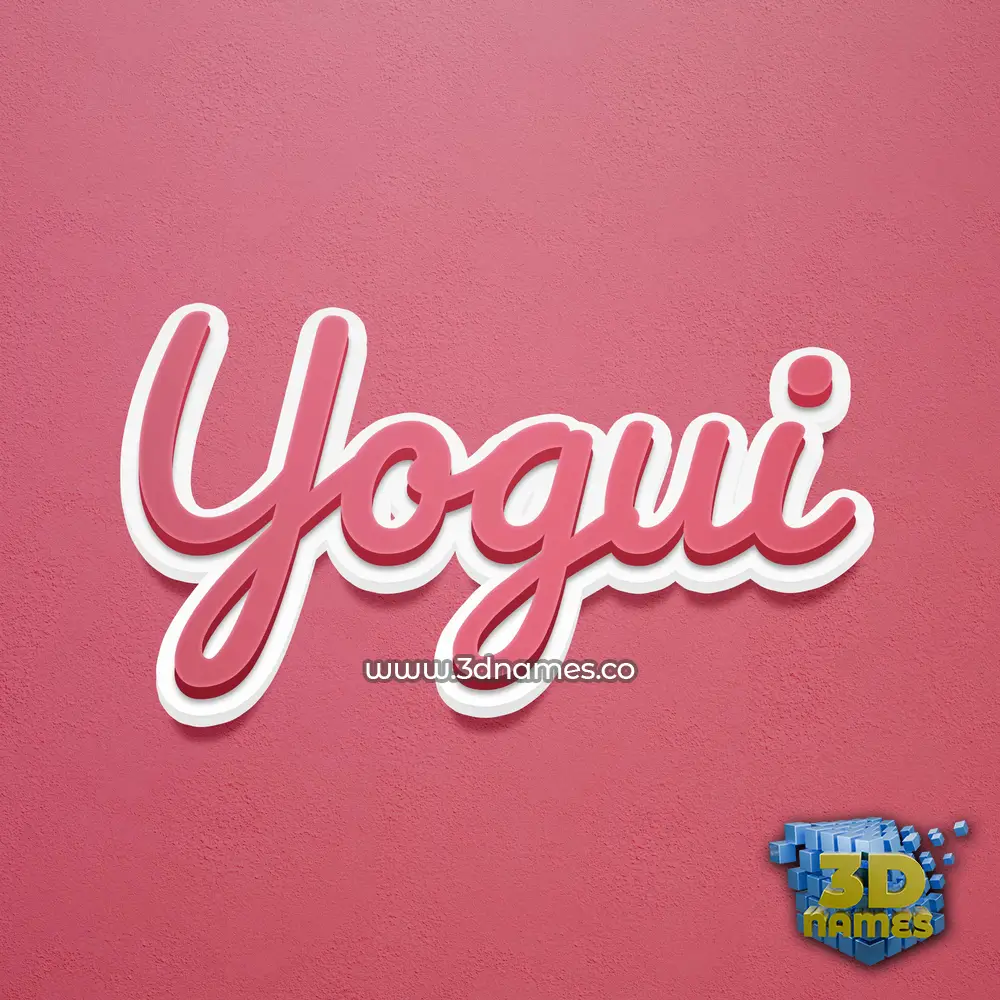 yogui in Red Scribble style - 3D name wallpaper