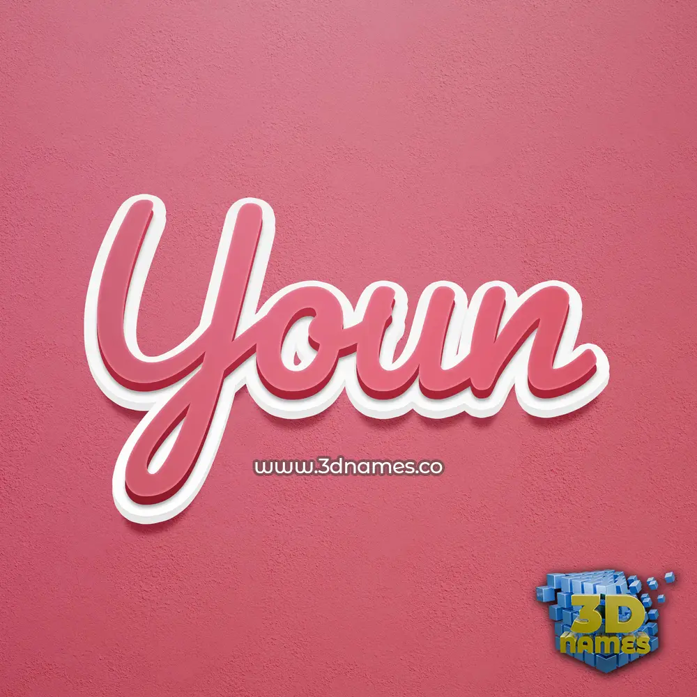 youn in Red Scribble style - 3D name wallpaper