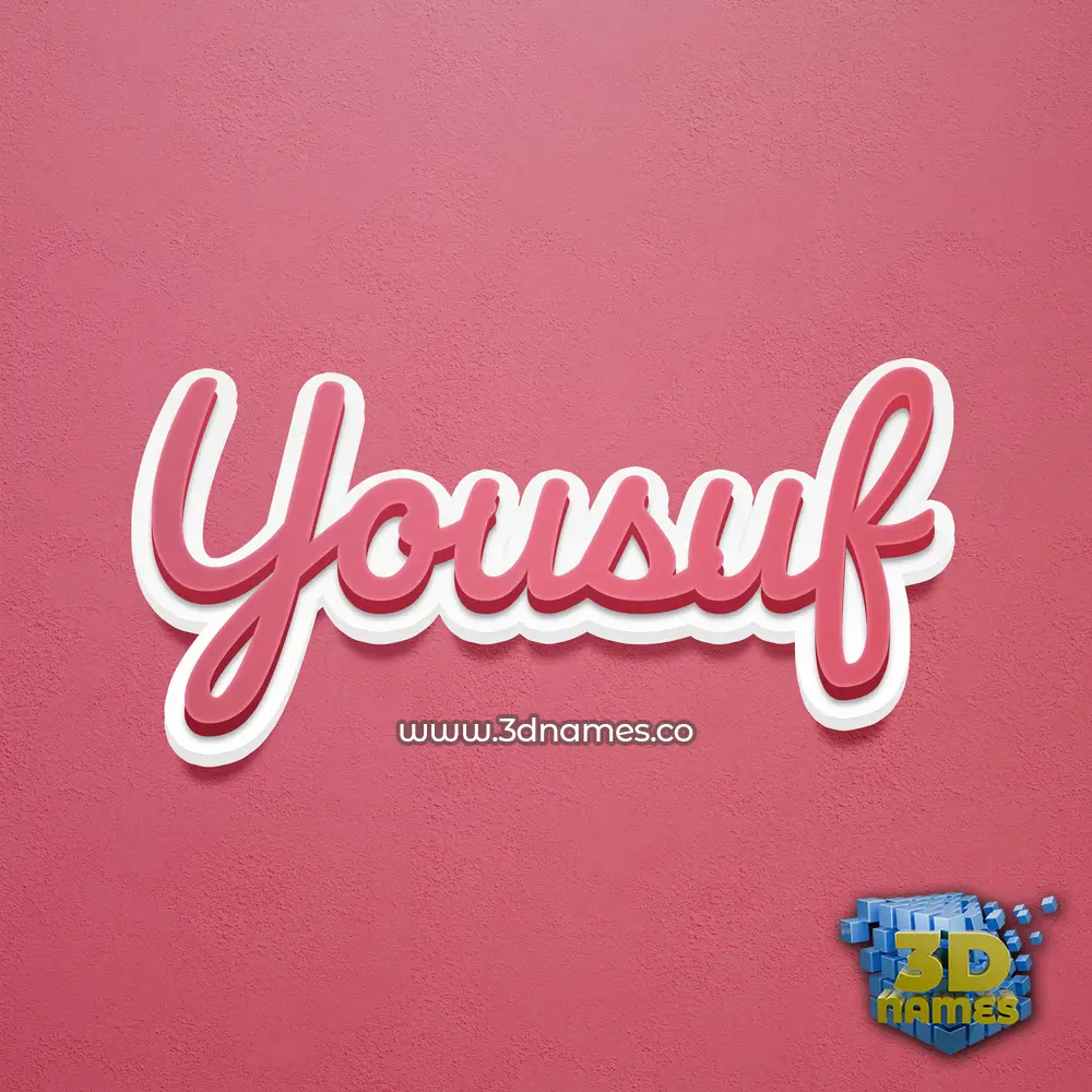 yousuf in Red Scribble style - 3D name wallpaper