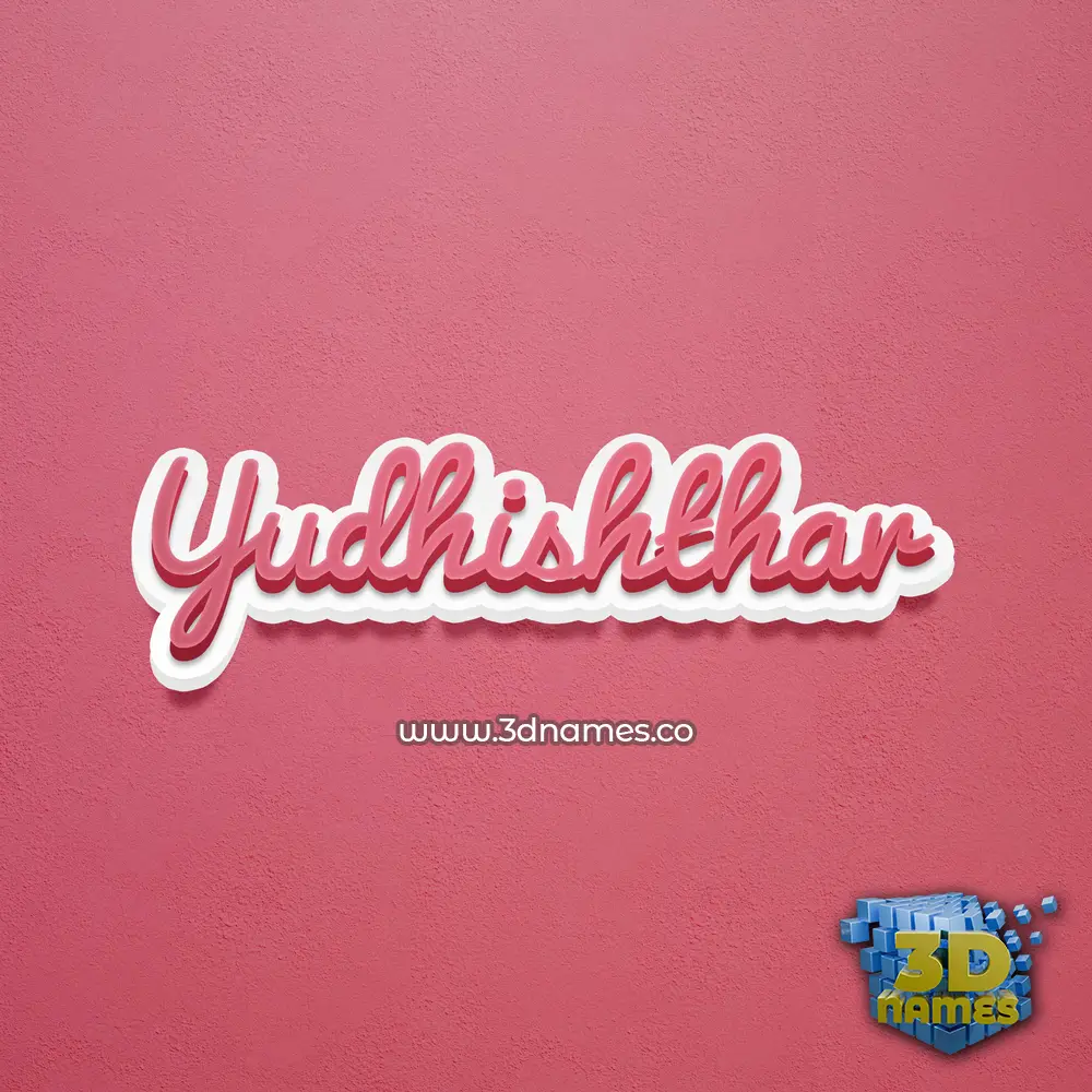yudhishthar in Red Scribble style - 3D name wallpaper