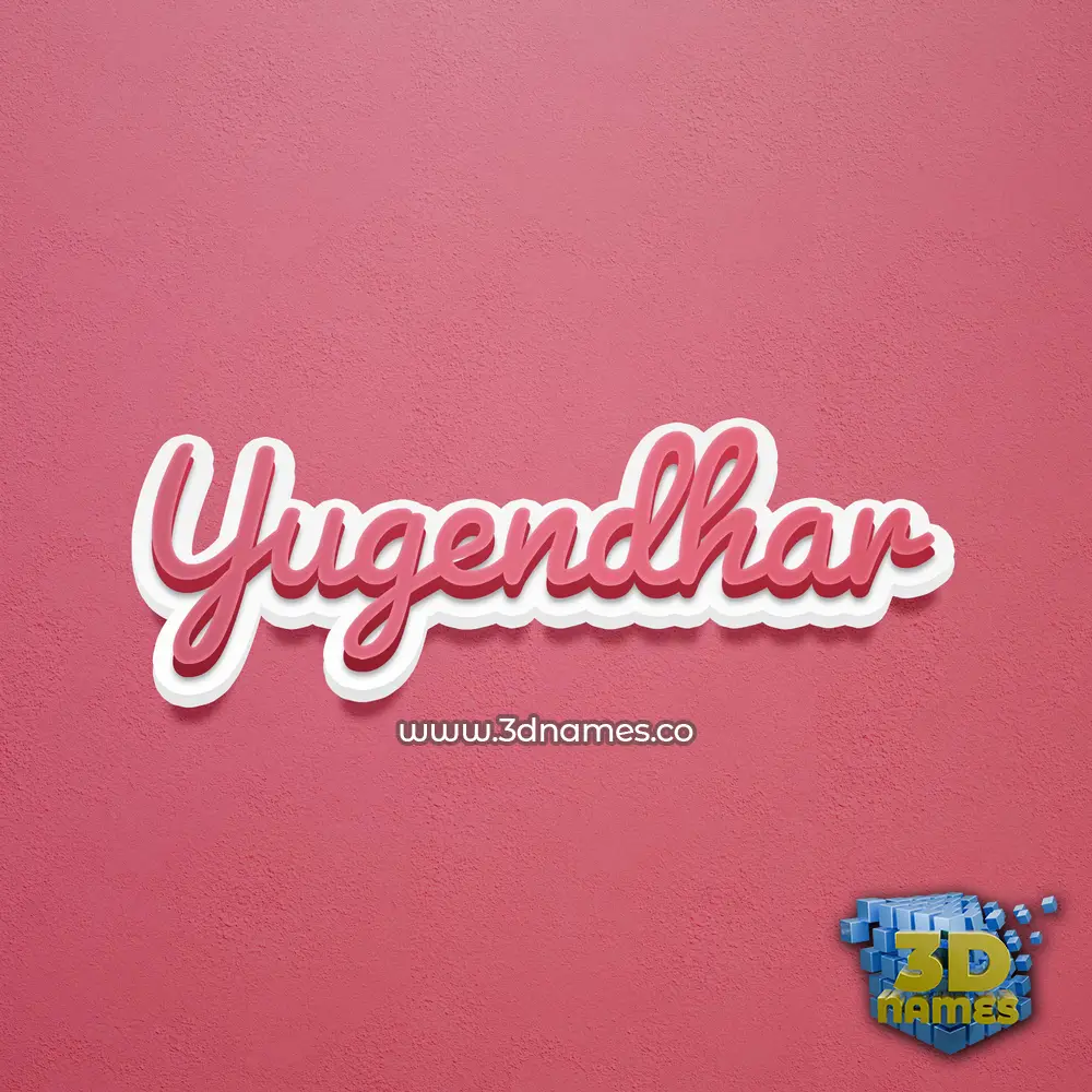 yugendhar in Red Scribble style - 3D name wallpaper