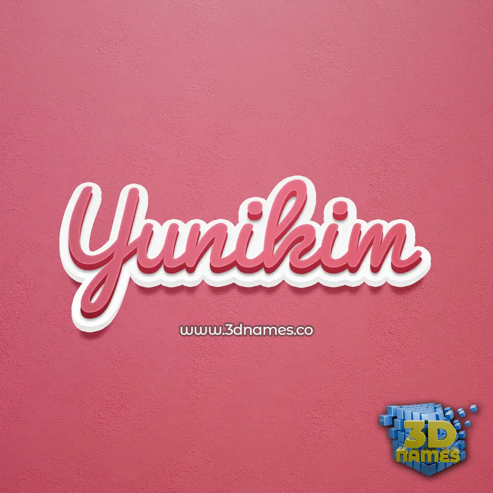 yunikim in Red Scribble style - 3D name wallpaper