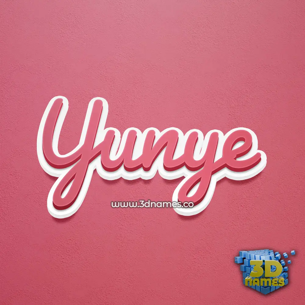 yunye in Red Scribble style - 3D name wallpaper