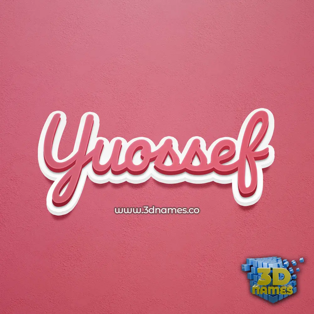 yuossef in Red Scribble style - 3D name wallpaper