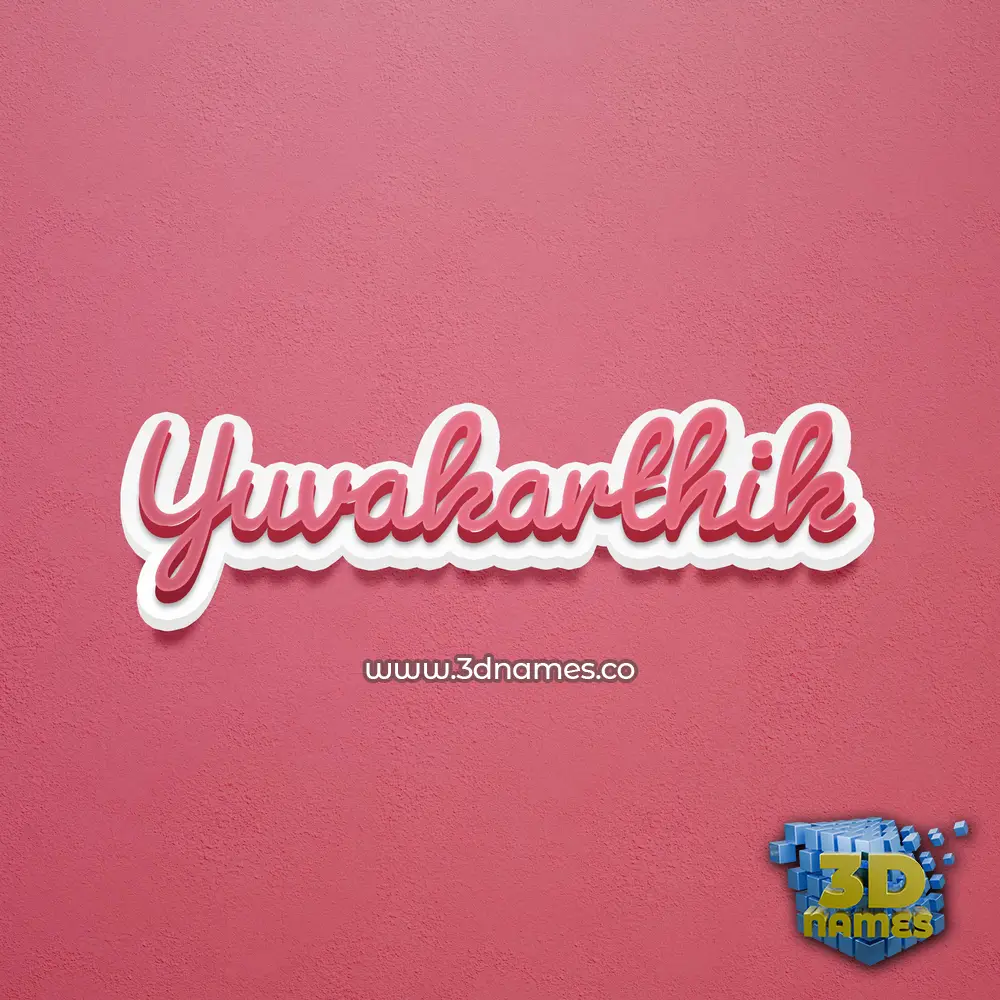 yuvakarthik in Red Scribble style - 3D name wallpaper