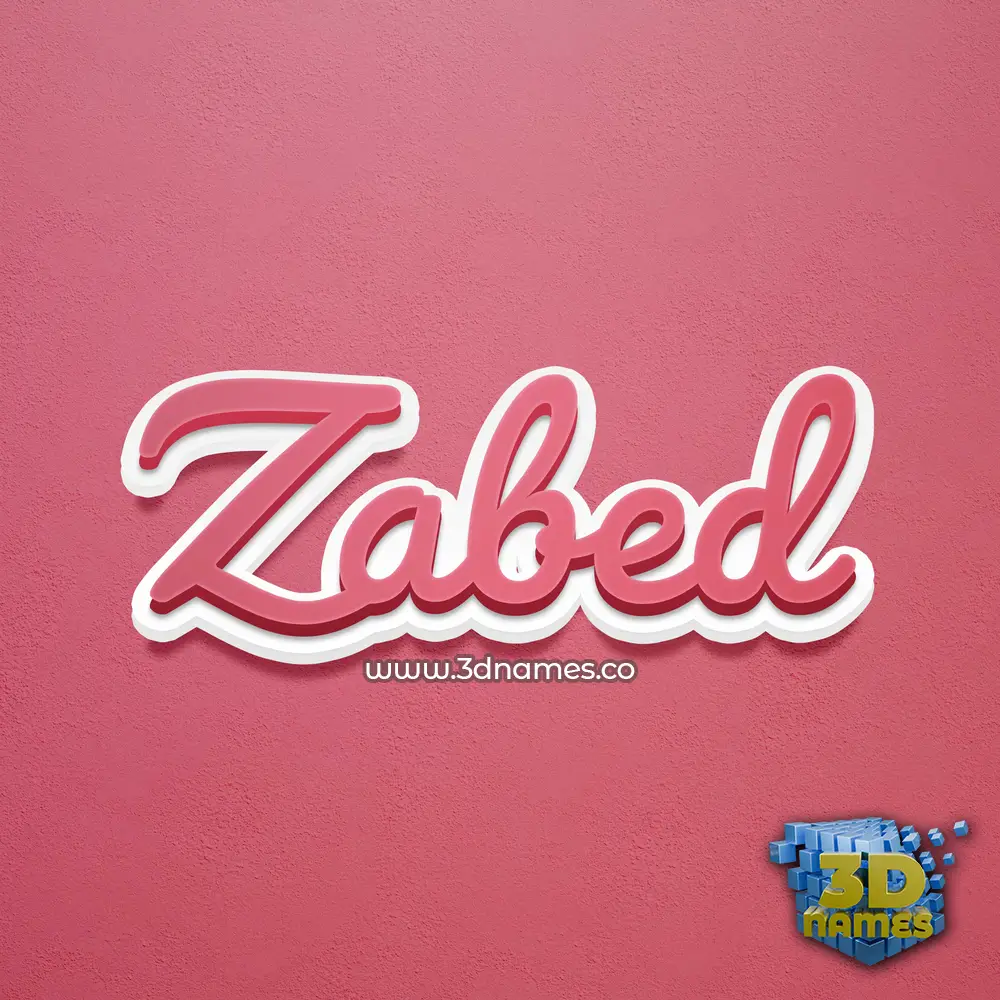 zabed in Red Scribble style - 3D name wallpaper