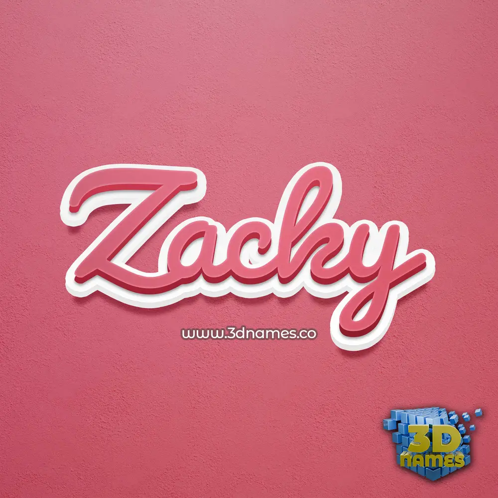 zacky in Red Scribble style - 3D name wallpaper