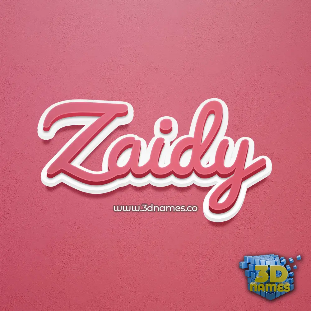zaidy in Red Scribble style - 3D name wallpaper