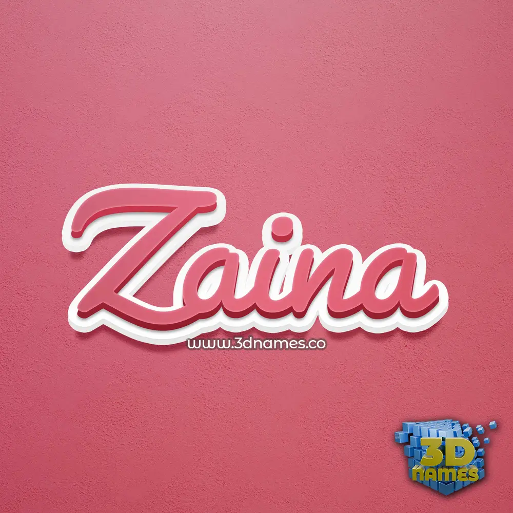 zaina in Red Scribble style - 3D name wallpaper