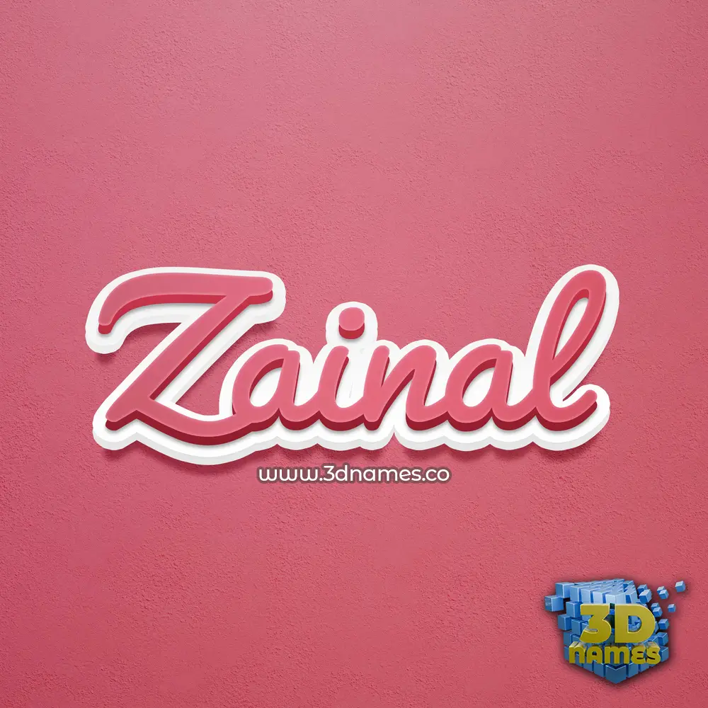 zainal in Red Scribble style - 3D name wallpaper
