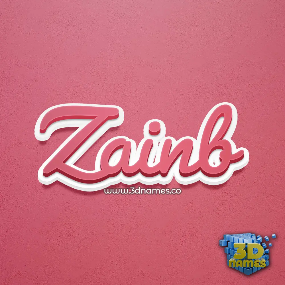 zainb in Red Scribble style - 3D name wallpaper
