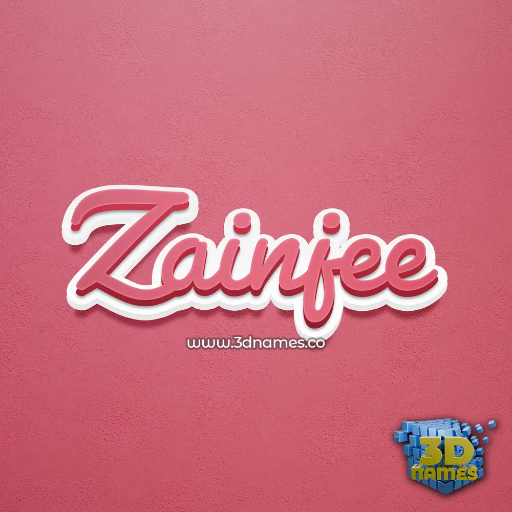 zainjee in Red Scribble style - 3D name wallpaper