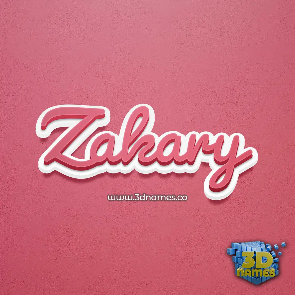 zakary in Red Scribble style - 3D name wallpaper