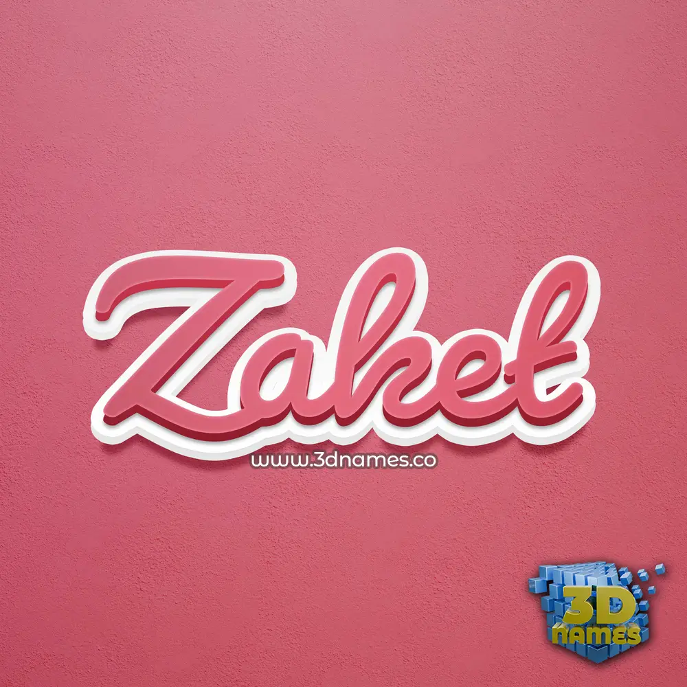 zaket in Red Scribble style - 3D name wallpaper