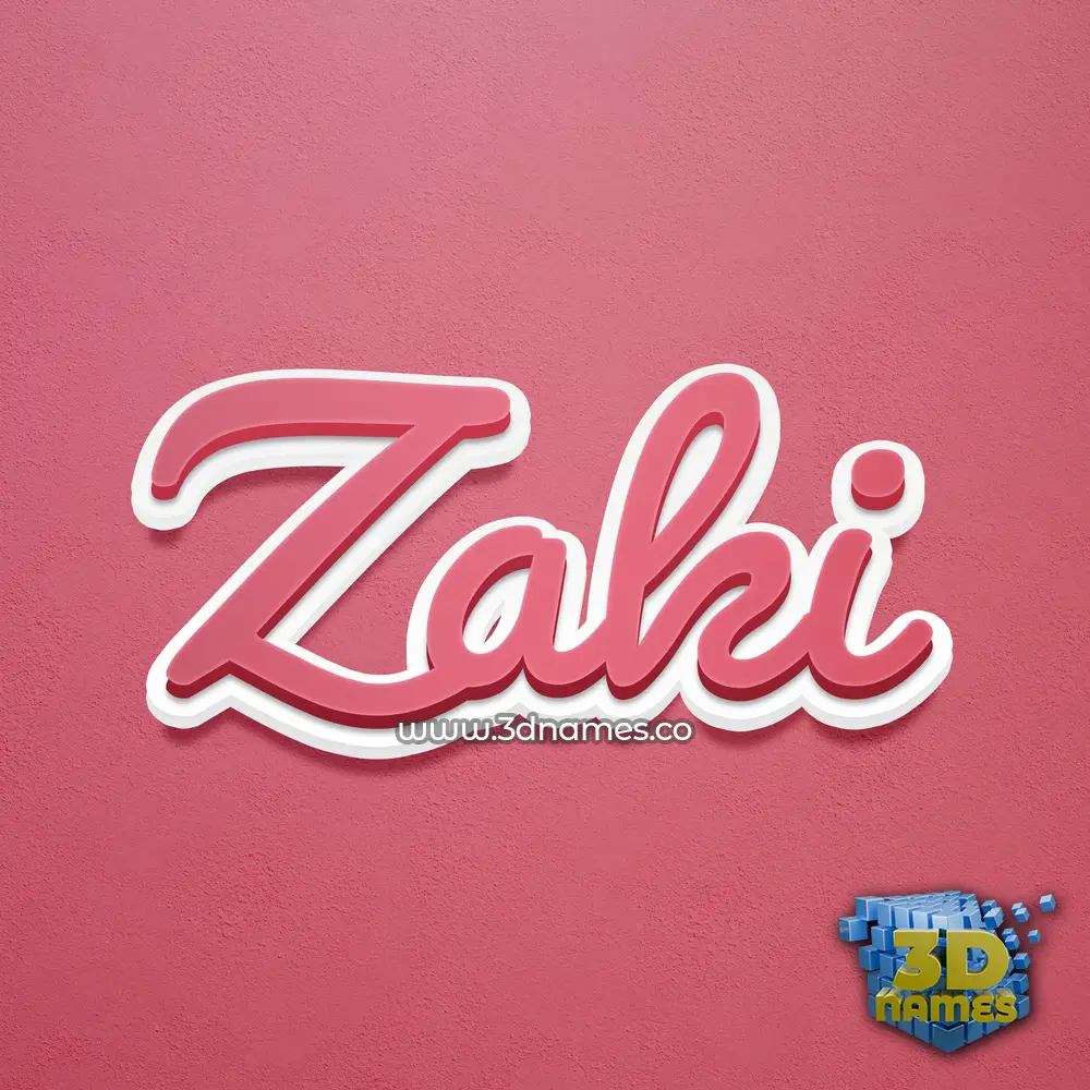 zaki in Red Scribble style - 3D name wallpaper
