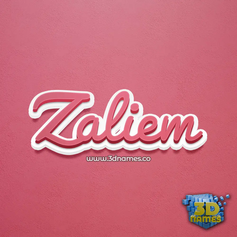 zaliem in Red Scribble style - 3D name wallpaper