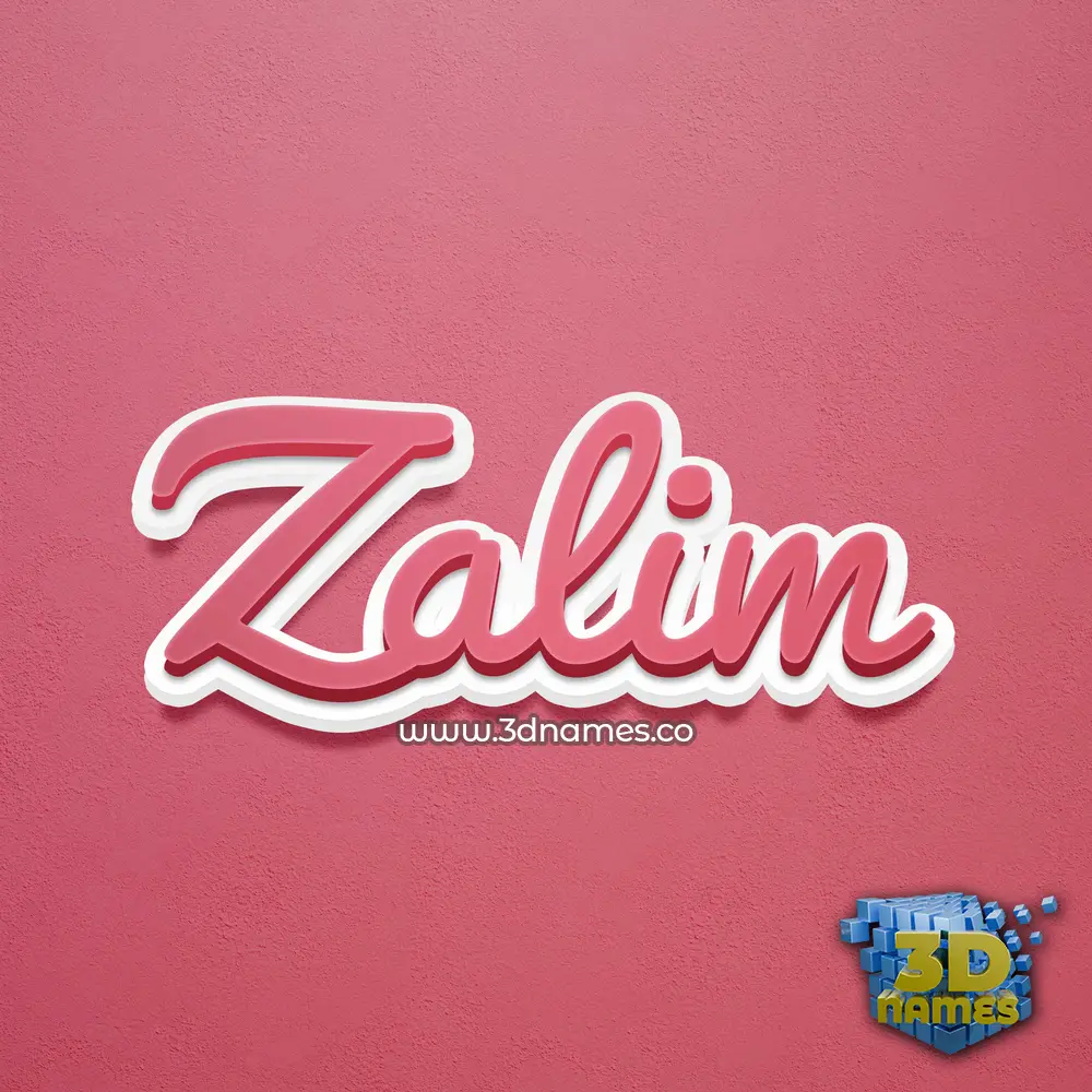 zalim in Red Scribble style - 3D name wallpaper