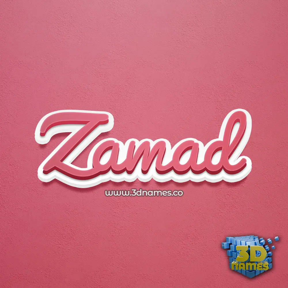 zamad in Red Scribble style - 3D name wallpaper