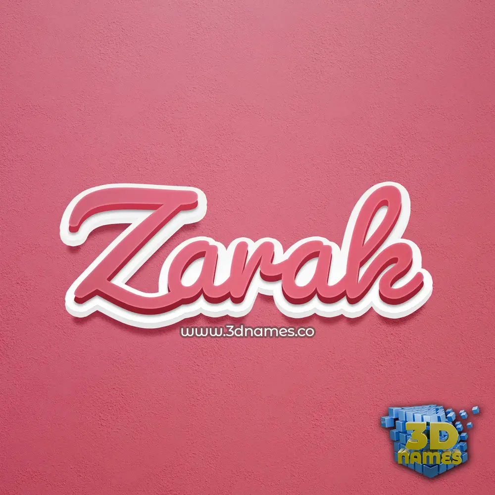 zarak in Red Scribble style - 3D name wallpaper