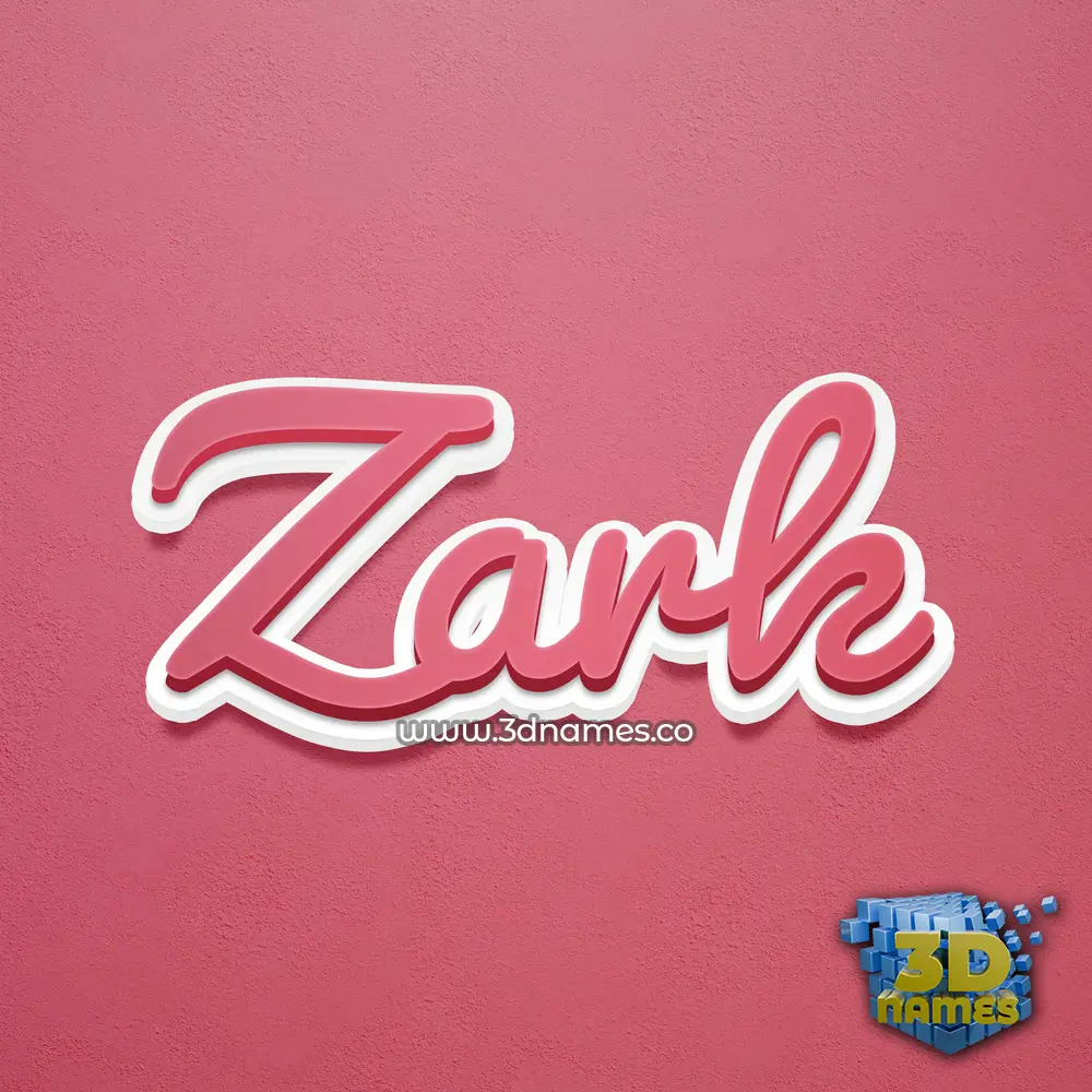 zark in Red Scribble style - 3D name wallpaper