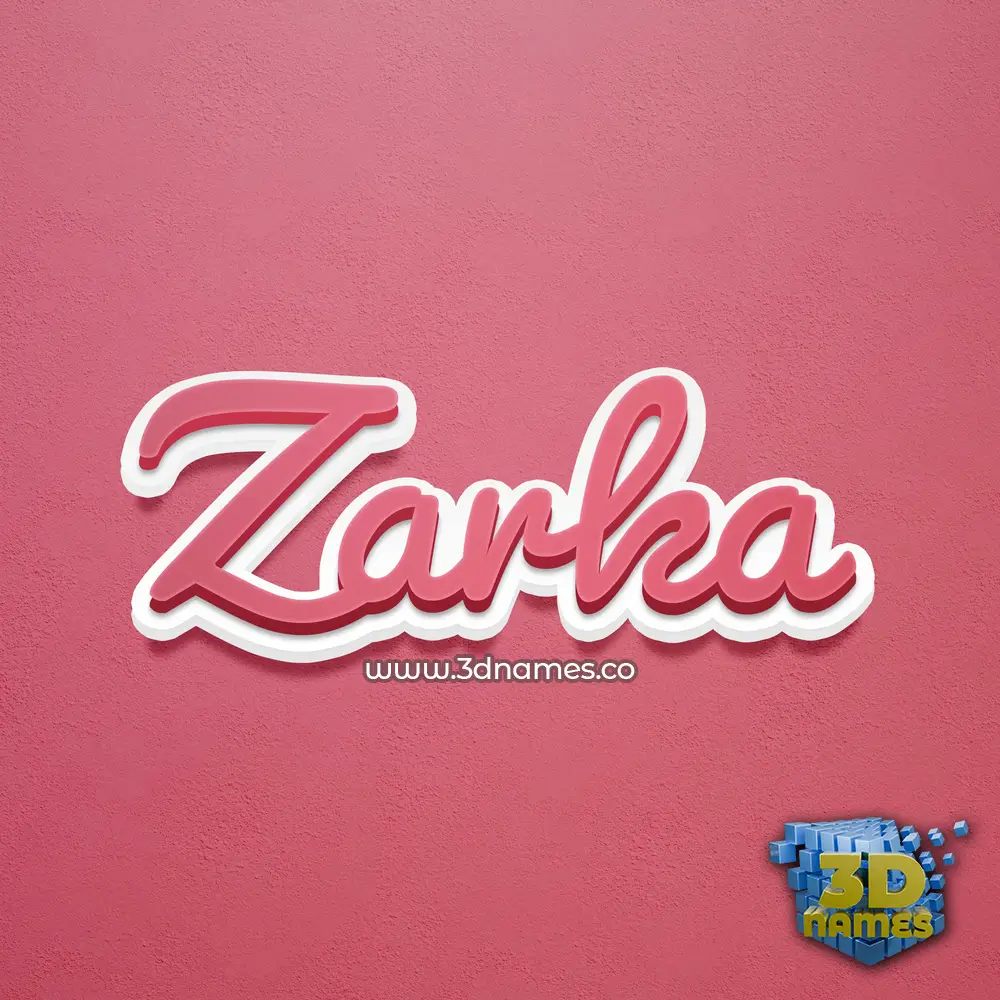 zarka in Red Scribble style - 3D name wallpaper